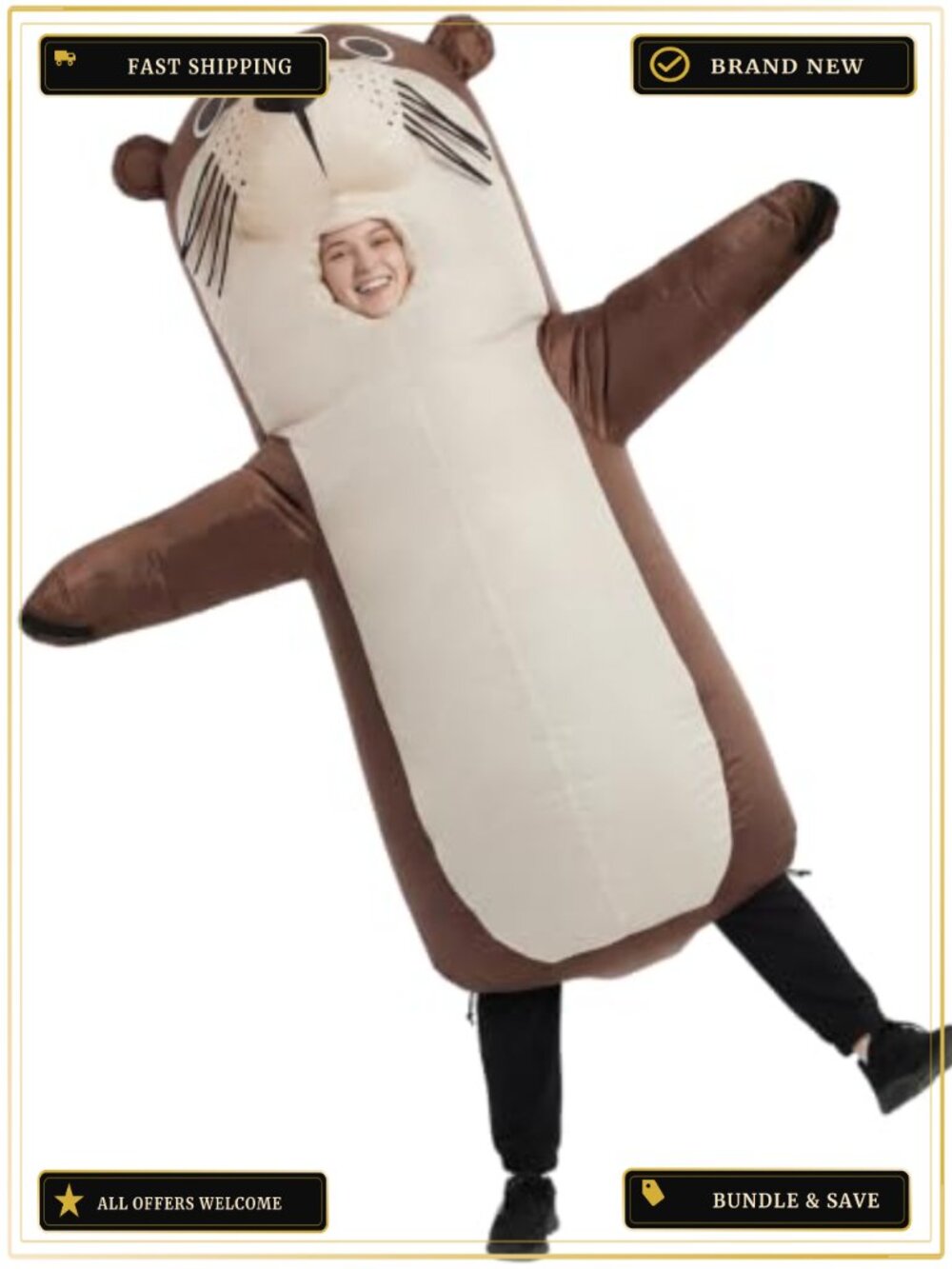 Inflatable Otter Costume Adult Blow Up Funny Halloween Cosplay Party
